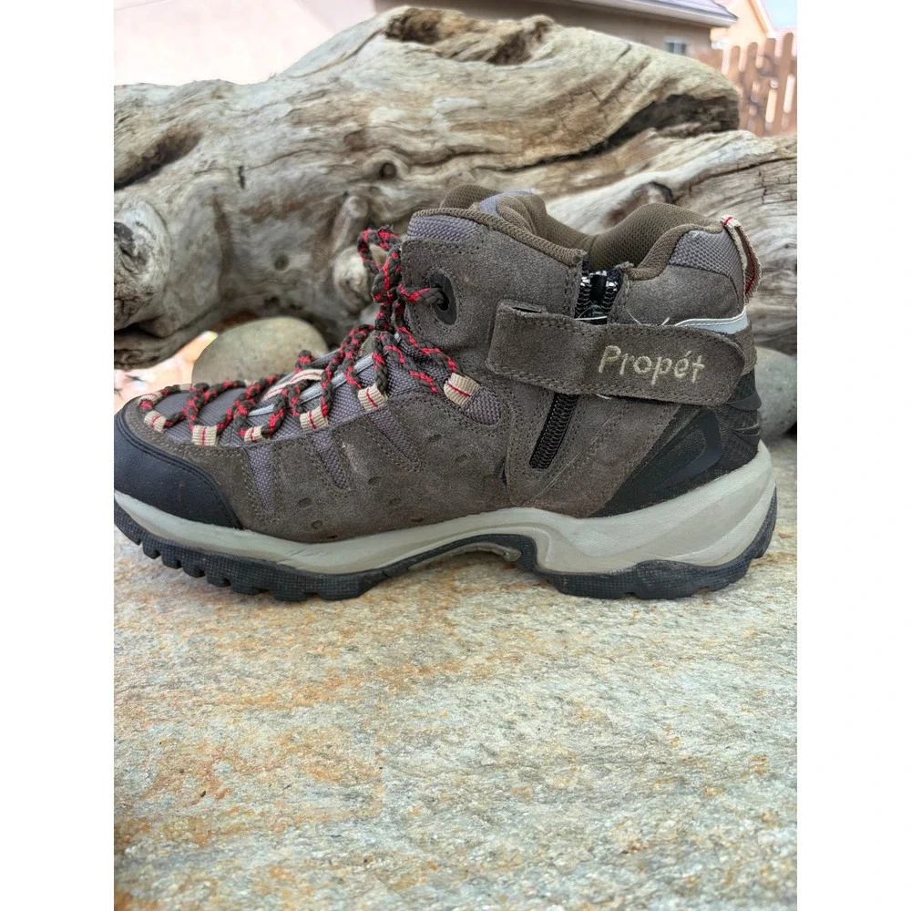 Propet Ridge Walker Mens 9.5 3E Brown Hiking Boots‎ Leather Side Zip M6026